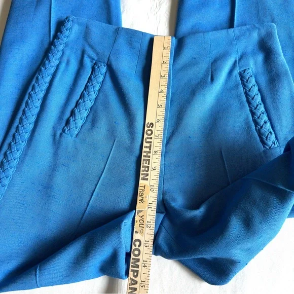 Veronica Beard Dove Woven Wide-leg Pants Blue 4 - Picture 13 of 15